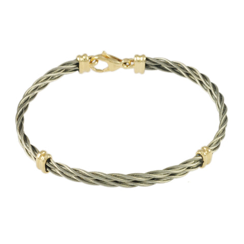 Double New Twist Cable with Grooved Wraps - Lone Palm Jewelry