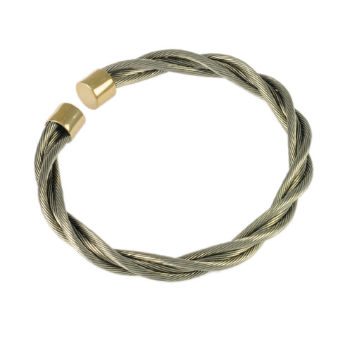 Bullet End New Twist Cable Cuff - Lone Palm Jewelry