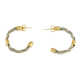 3/4" New Twist Hoop Earrings with Bead Accent - Lone Palm Jewelry