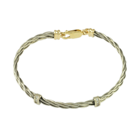 Double Diamond Wrap New Twist Bracelet - Lone Palm Jewelry