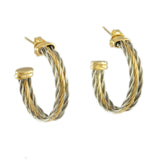 Triple New Twist Hoop Earrings with Gold Center - Lone Palm Jewelry