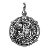 Atocha Silver 1 1/2" Replica Spanish 4 Reales Coin Pendant with Shackle Bail - Item #18340
