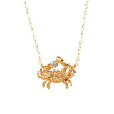 21162 - Crab with Diamond Split Chain Necklace